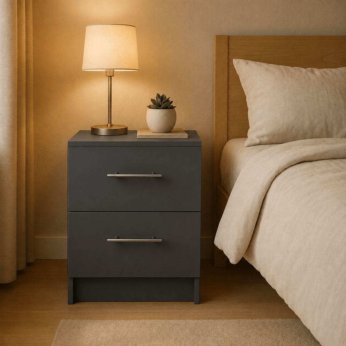 Lowdham Bedside Table 3 - Online Bedrooms