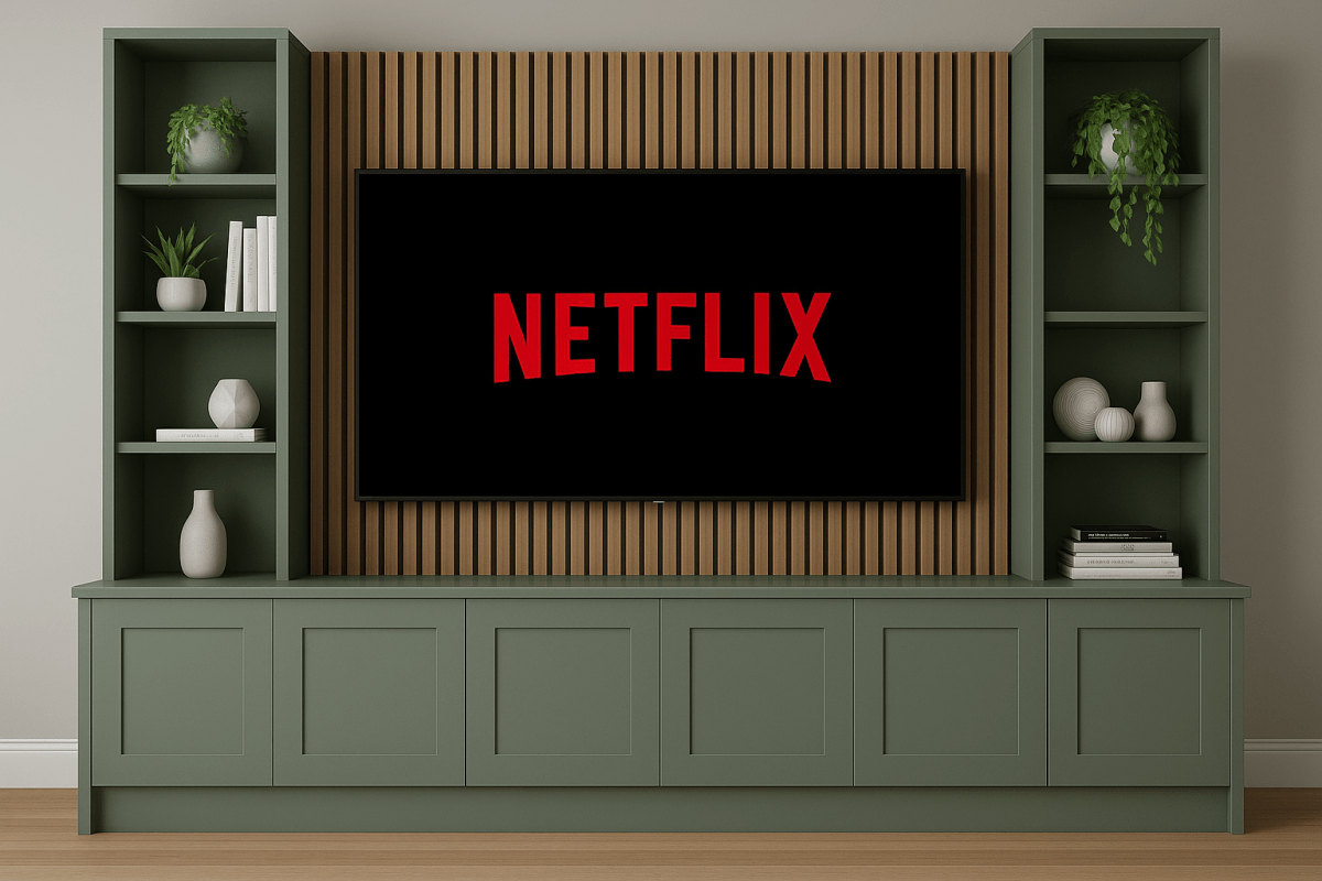 Media Wall Entertainment Base & Double Shelving Unit - For Up to 100" TVs 15 - Online Bedrooms