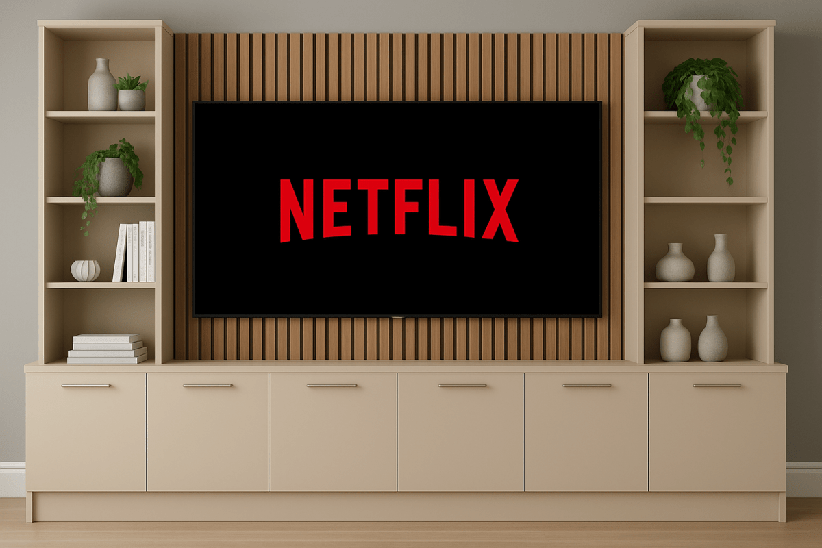 Media Wall Entertainment Base & Double Shelving Unit - For Up to 100" TVs 13 - Online Bedrooms