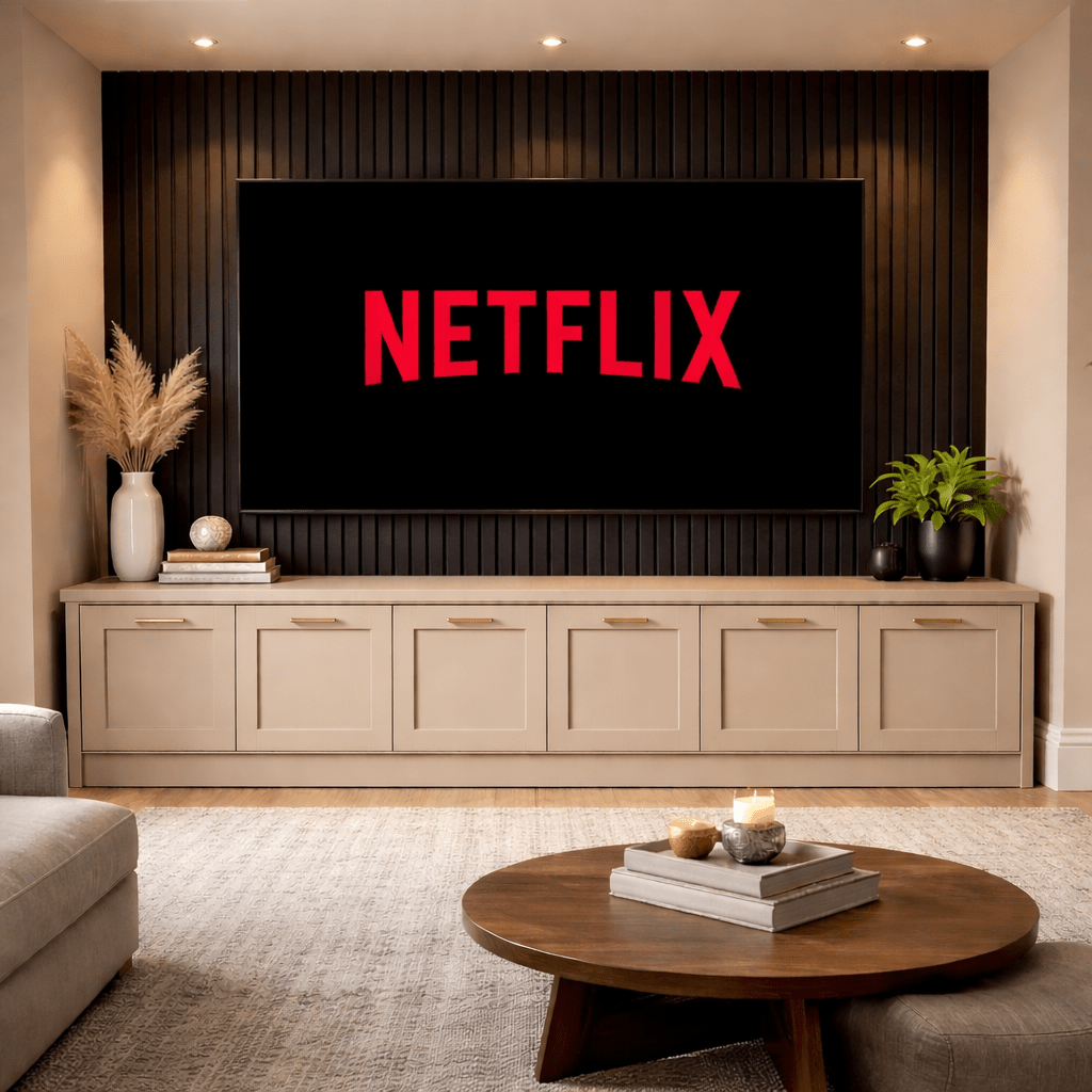 Media Wall Entertainment Shaker Base Unit - For Up to 130" TVs 1 - Online Bedrooms