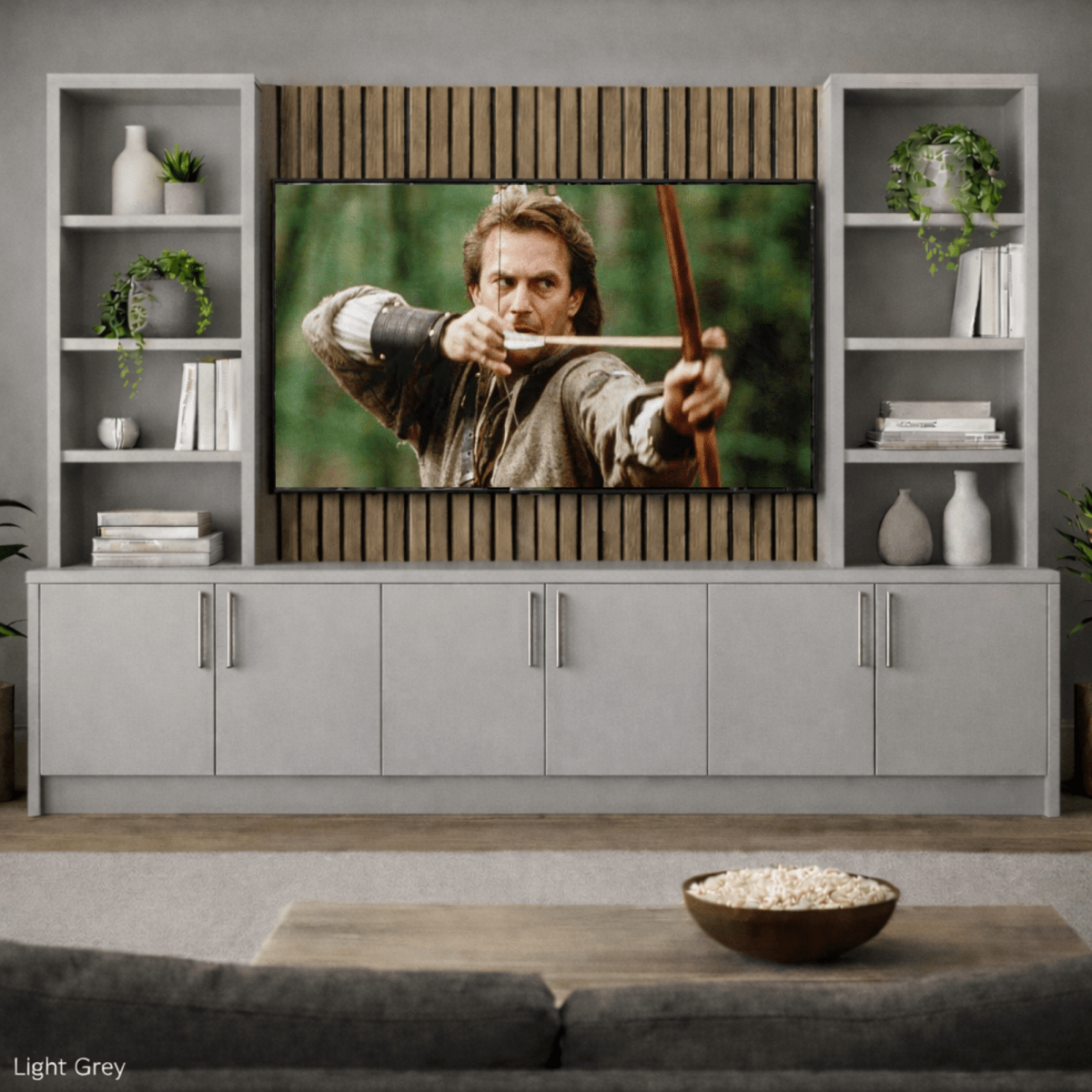 Media Wall Entertainment Smooth Door Base & Double Shelving Unit - For Up to 100" TVs 7 - Online Bedrooms