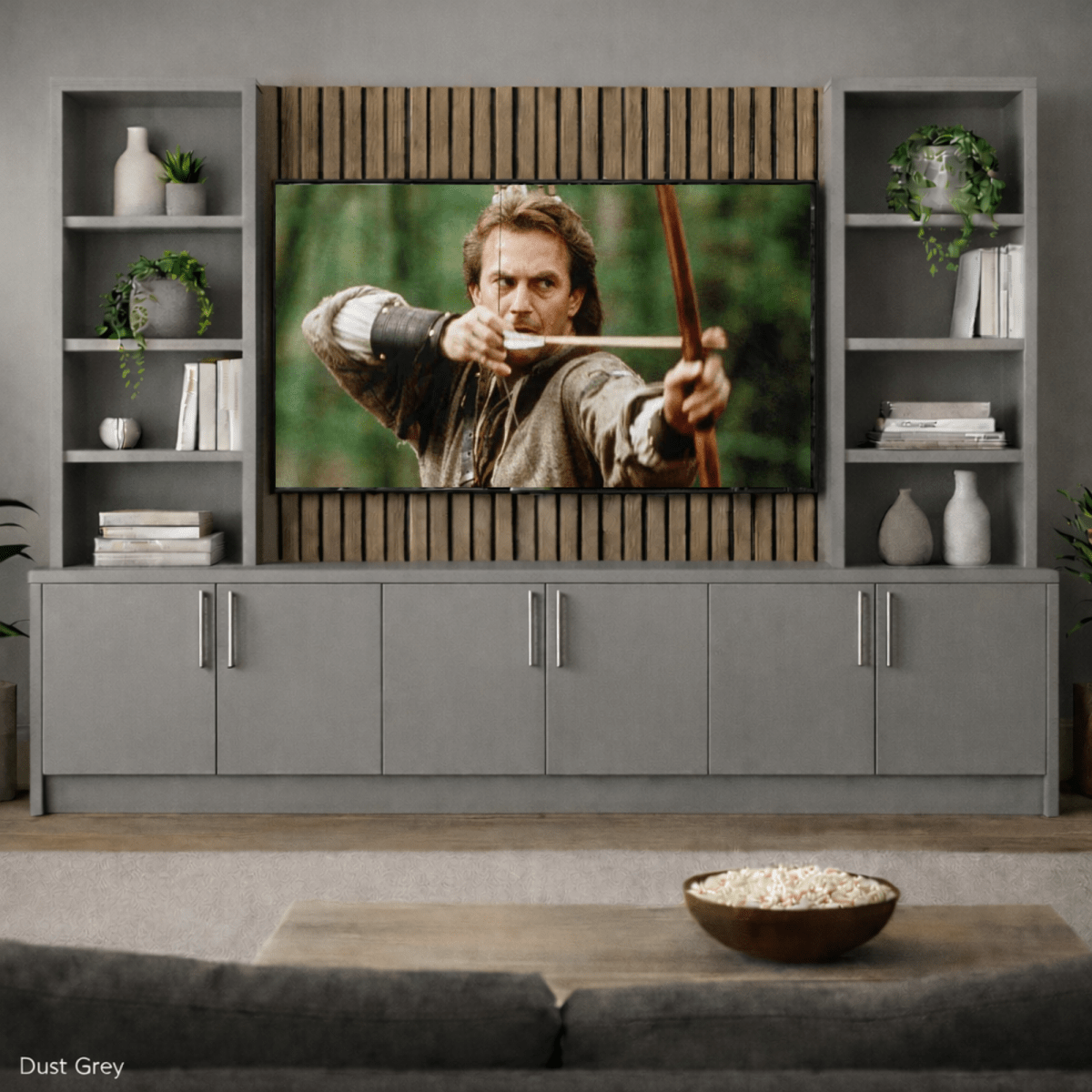 Media Wall Entertainment Smooth Door Base & Double Shelving Unit - For Up to 100" TVs 8 - Online Bedrooms