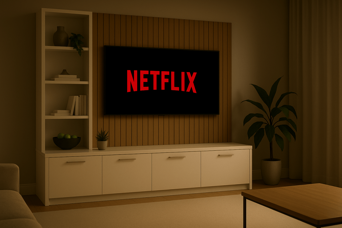 Media Wall Entertainment Unit - Left Hand Shelving - For Up to 130" TVs 2 - Online Bedrooms