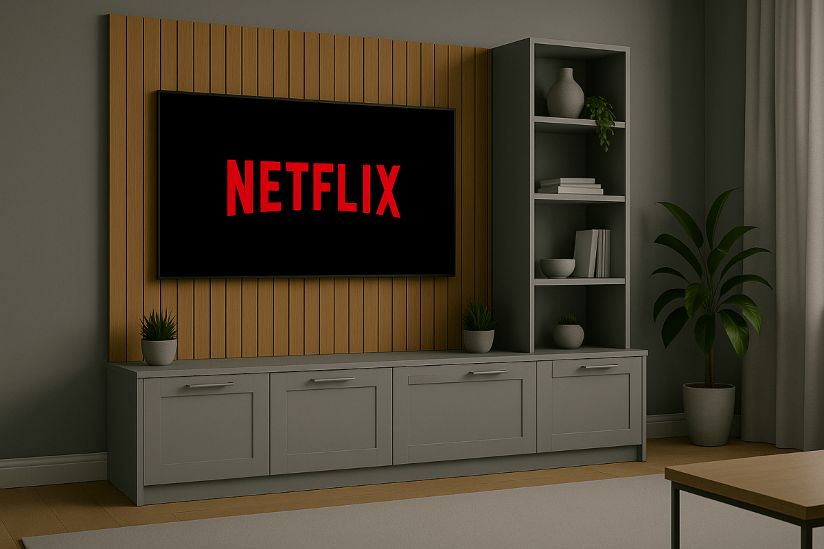 Media Wall Entertainment Unit - Right Hand Shelving - For Up to 130" TVs 2 - Online Bedrooms