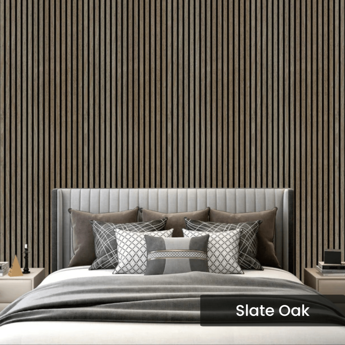 Media Wall Slat Panels With Acoustic Felt Backing - 2400mm x 600mm x 15mm 8 - Online Bedrooms
