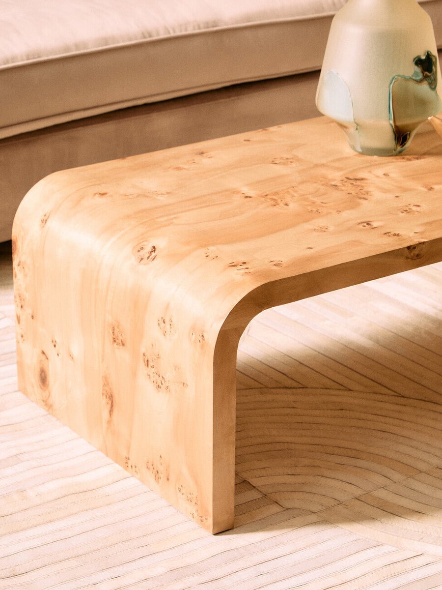 Mota Natural Burl Wood Curved Coffee Table 6 - Online Bedrooms