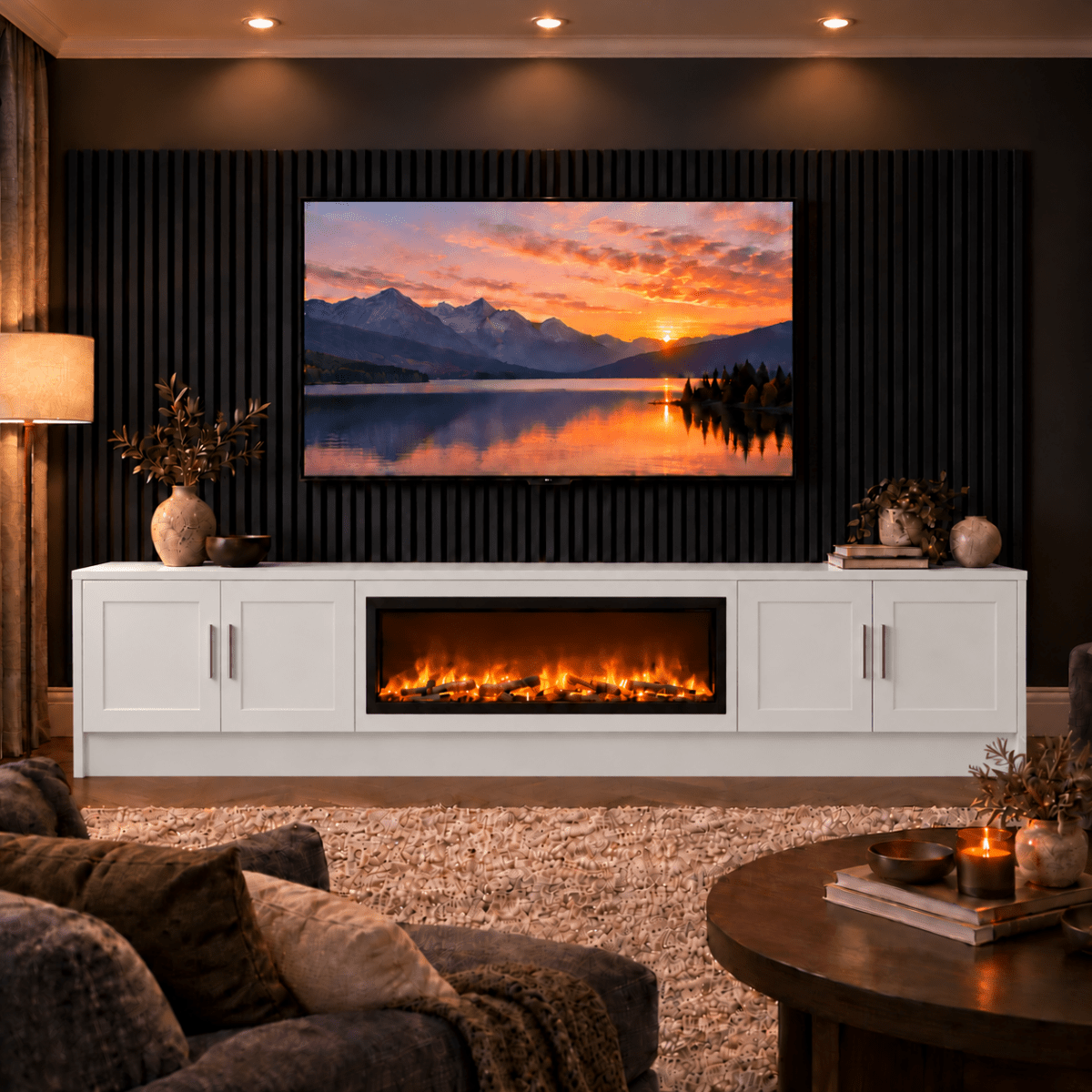 Ollerton Shaker Fireplace Media Wall Unit - 40" Fire 17 - Online Bedrooms