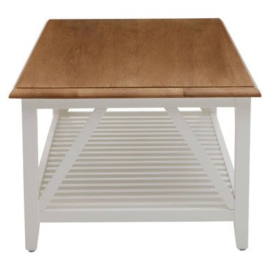 Parkside Natural Oak Wood Top Rectangular Coffee Table 4 - Online Bedrooms