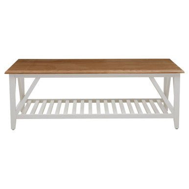 Parkside Natural Oak Wood Top Rectangular Coffee Table 2 - Online Bedrooms