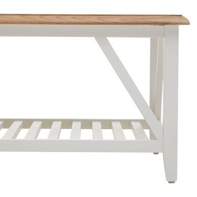 Parkside Natural Oak Wood Top Rectangular Coffee Table 5 - Online Bedrooms