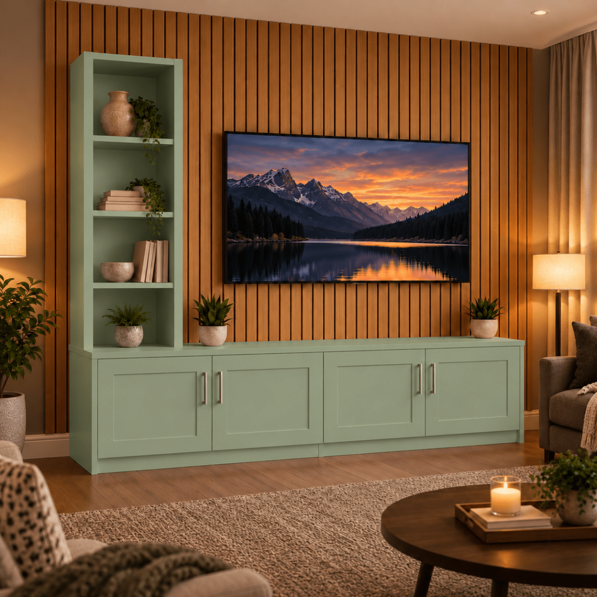 Shire Shaker Media Wall Unit - Left Hand Bookcase 7 - Online Bedrooms
