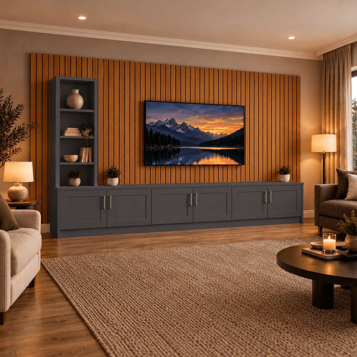 Shire Shaker Media Wall Unit - Left Hand Bookcase 28 - Online Bedrooms