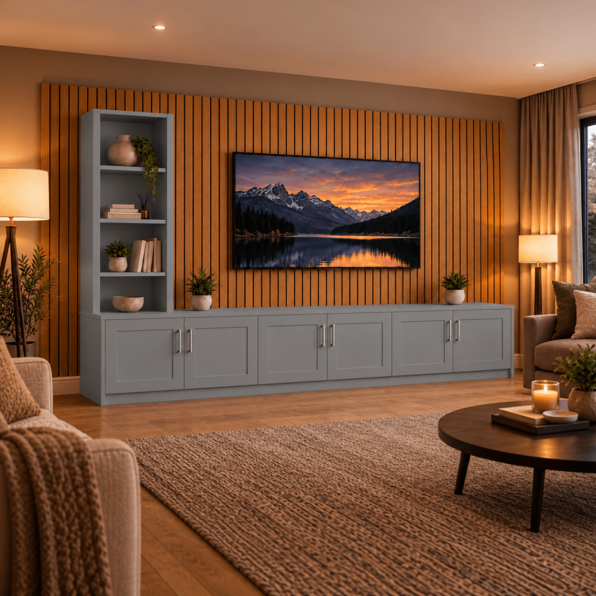 Shire Shaker Media Wall Unit - Left Hand Bookcase 18 - Online Bedrooms