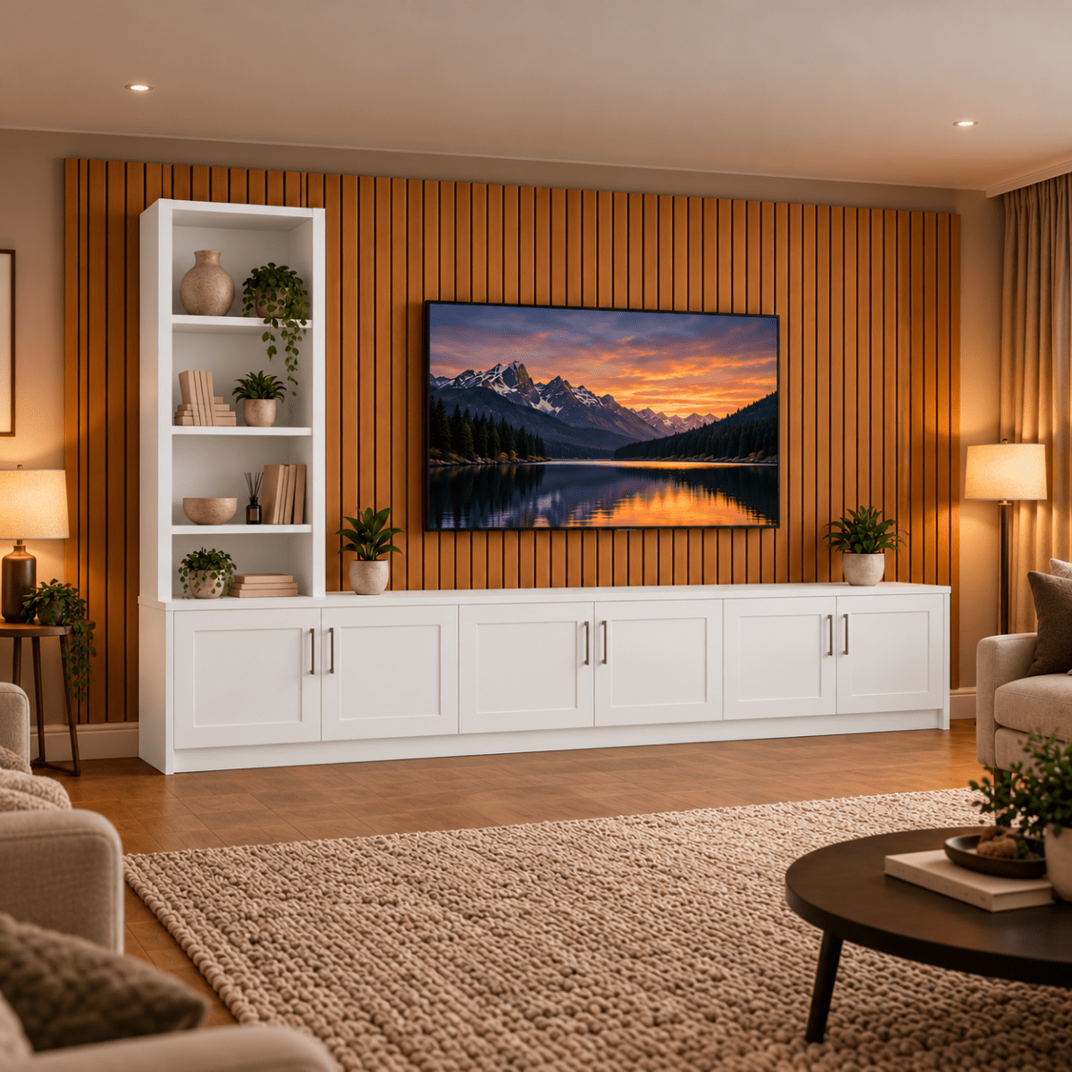 Shire Shaker Media Wall Unit - Left Hand Bookcase 20 - Online Bedrooms