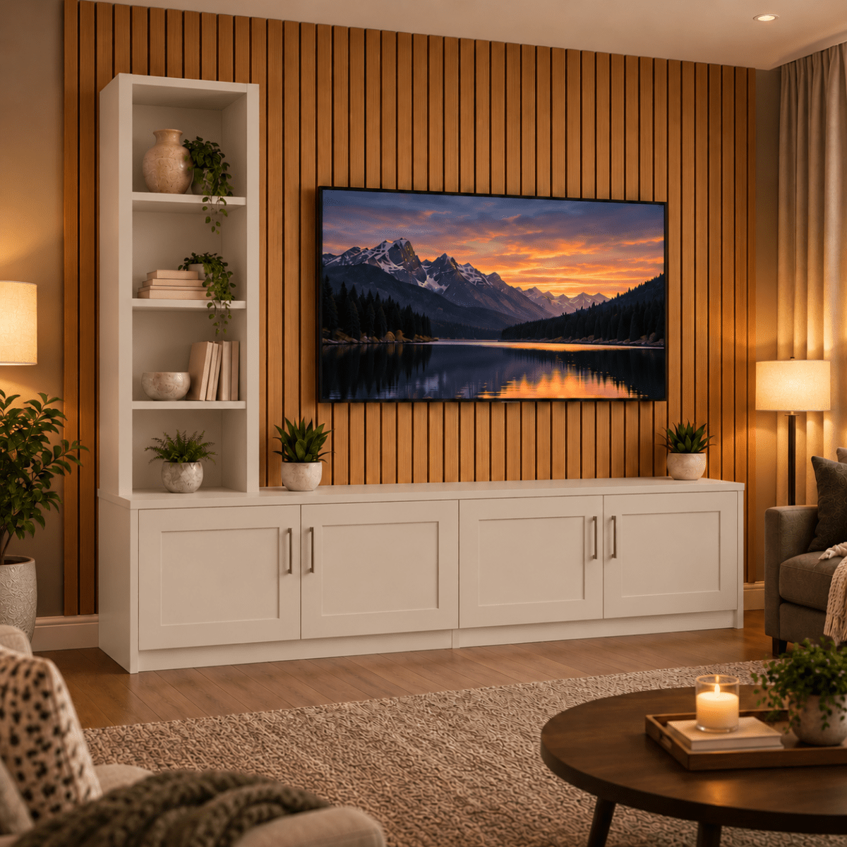 Shire Shaker Media Wall Unit - Left Hand Bookcase 3 - Online Bedrooms