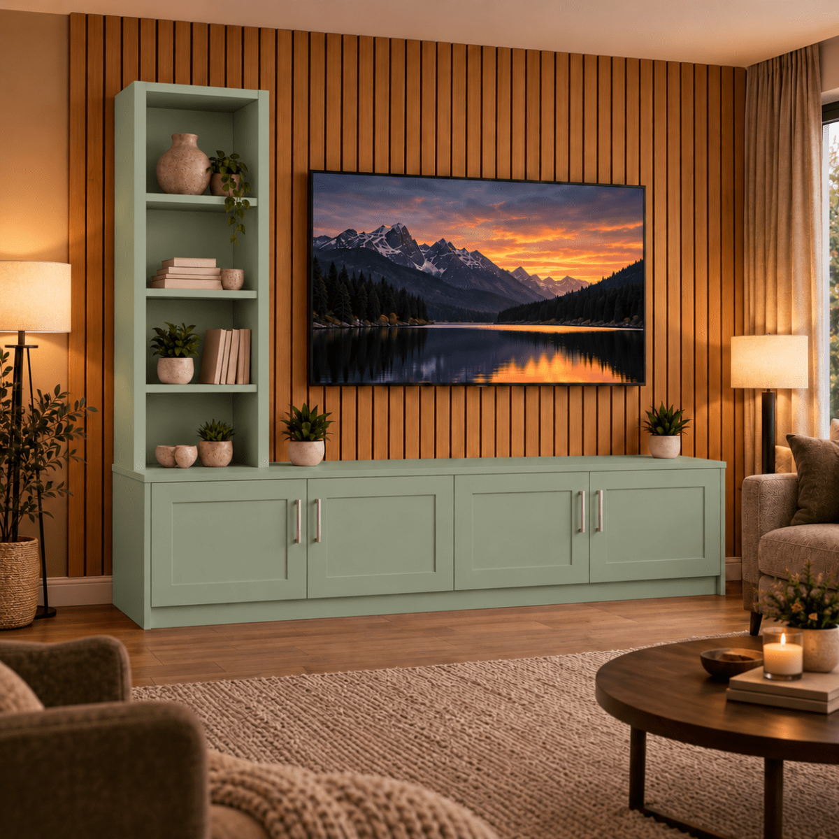 Shire Shaker Media Wall Unit - Left Hand Bookcase 13 - Online Bedrooms