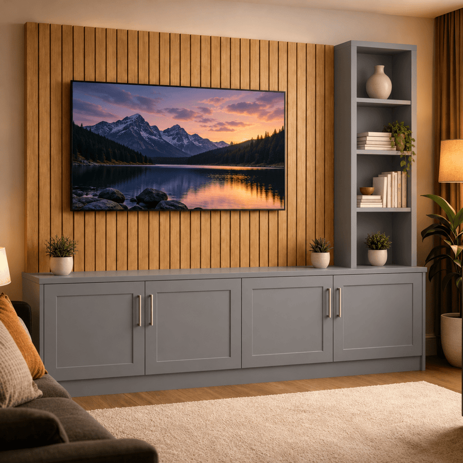 Shire Shaker Media Wall Unit - Right Hand Bookcase 1 - Online Bedrooms