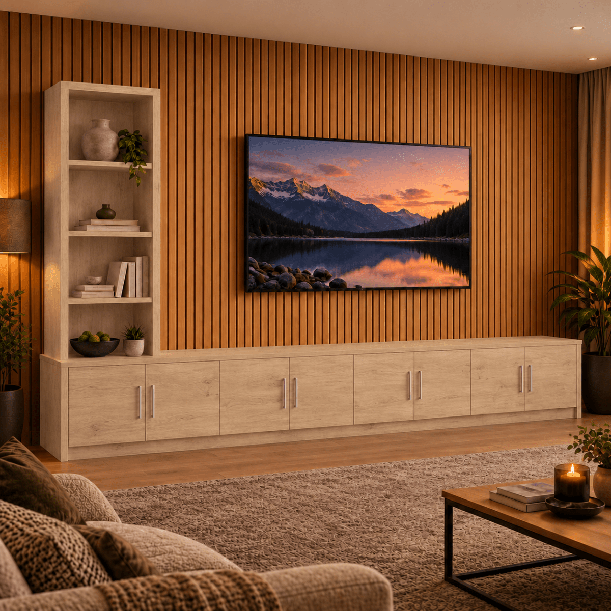 Shire Smooth Media Wall Unit - Left Hand Bookcase 43 - Online Bedrooms