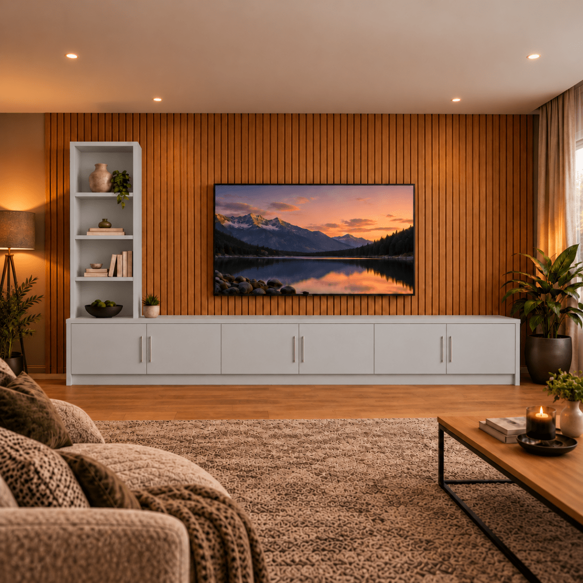 Shire Smooth Media Wall Unit - Left Hand Bookcase 33 - Online Bedrooms
