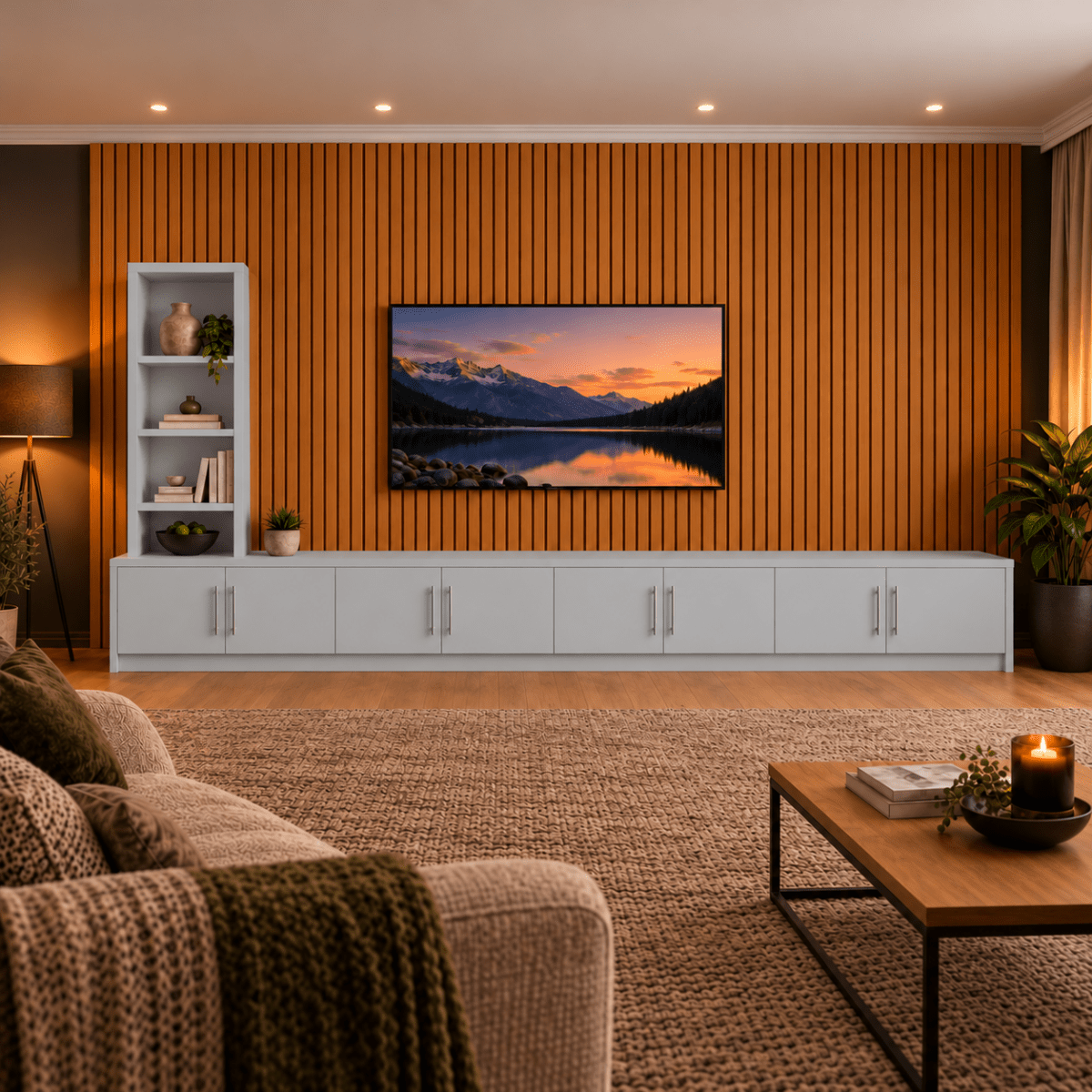 Shire Smooth Media Wall Unit - Left Hand Bookcase 47 - Online Bedrooms