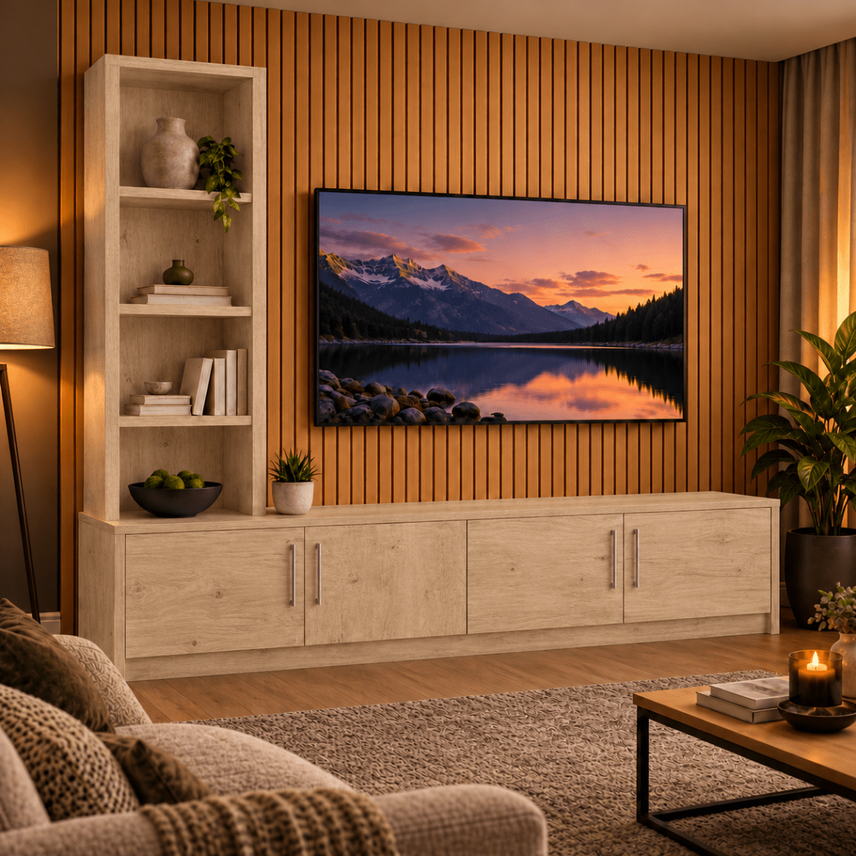 Shire Smooth Media Wall Unit - Left Hand Bookcase 8 - Online Bedrooms