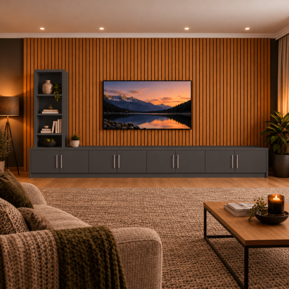 Shire Smooth Media Wall Unit - Left Hand Bookcase 46 - Online Bedrooms