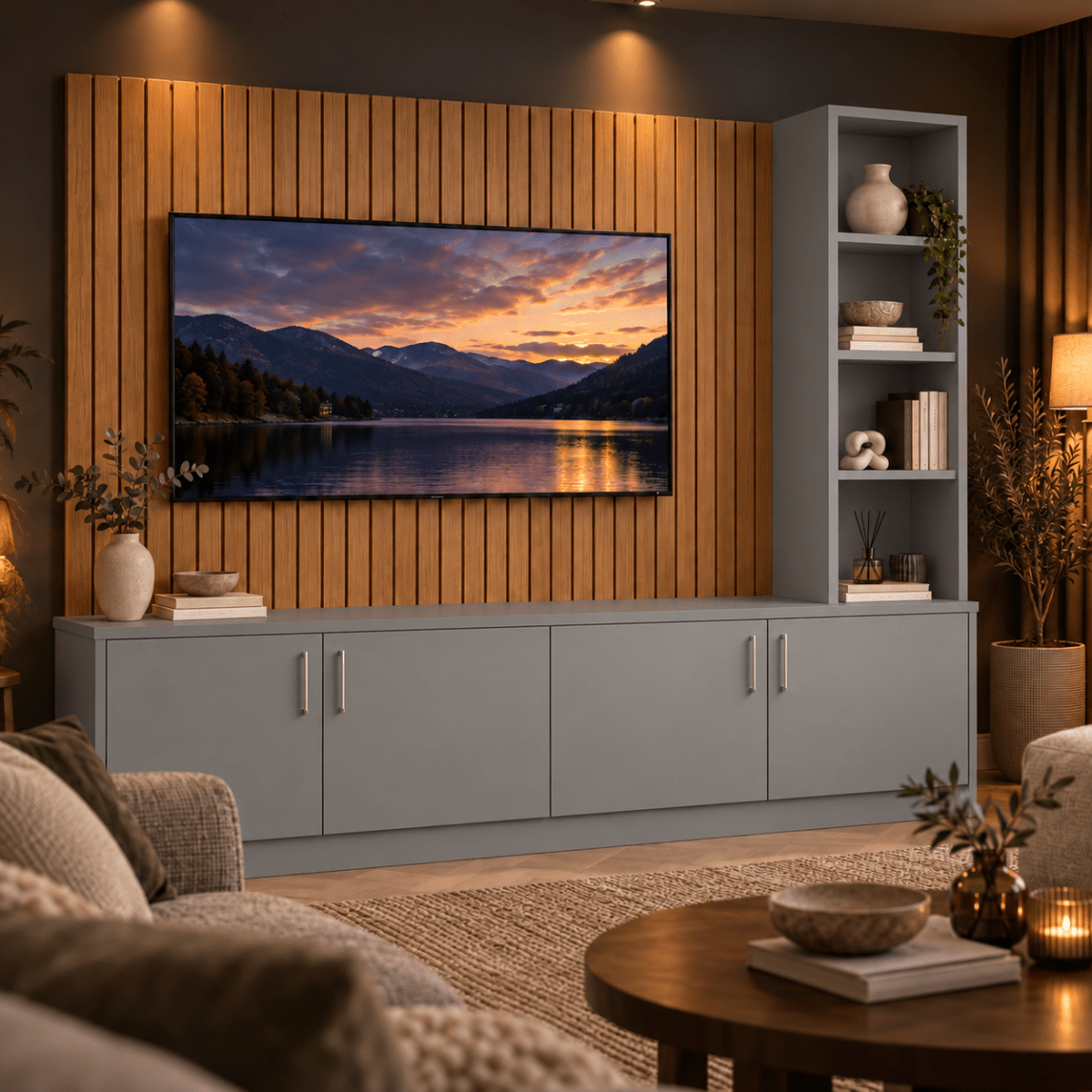 Shire Smooth Media Wall Unit - Right Hand Bookcase 7 - Online Bedrooms