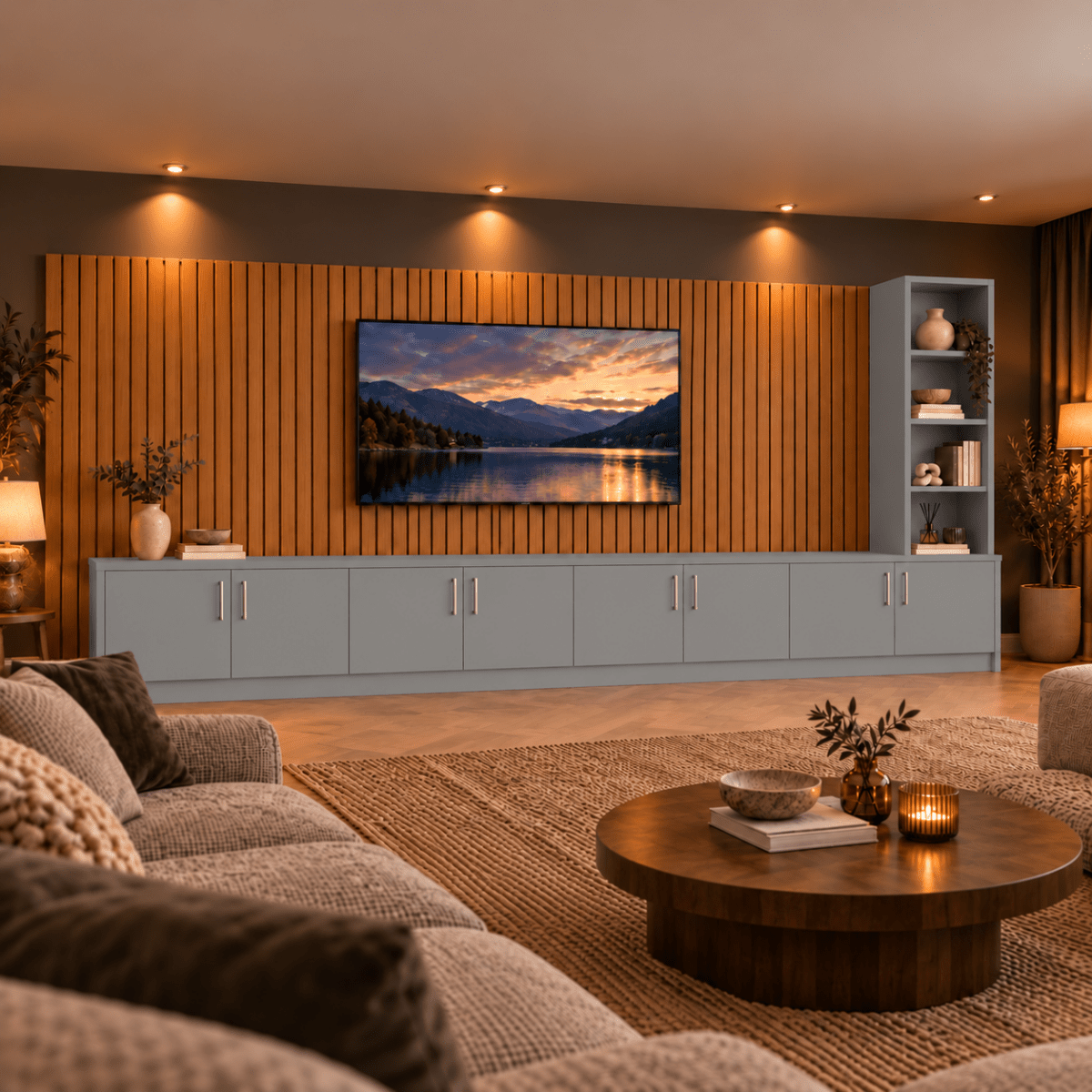 Shire Smooth Media Wall Unit - Right Hand Bookcase 41 - Online Bedrooms