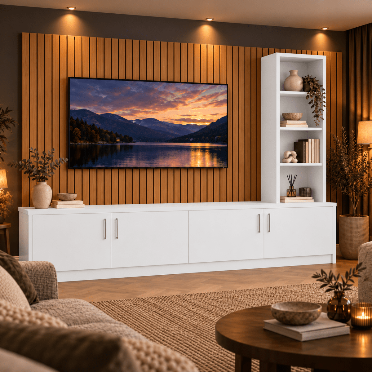 Shire Smooth Media Wall Unit - Right Hand Bookcase 9 - Online Bedrooms