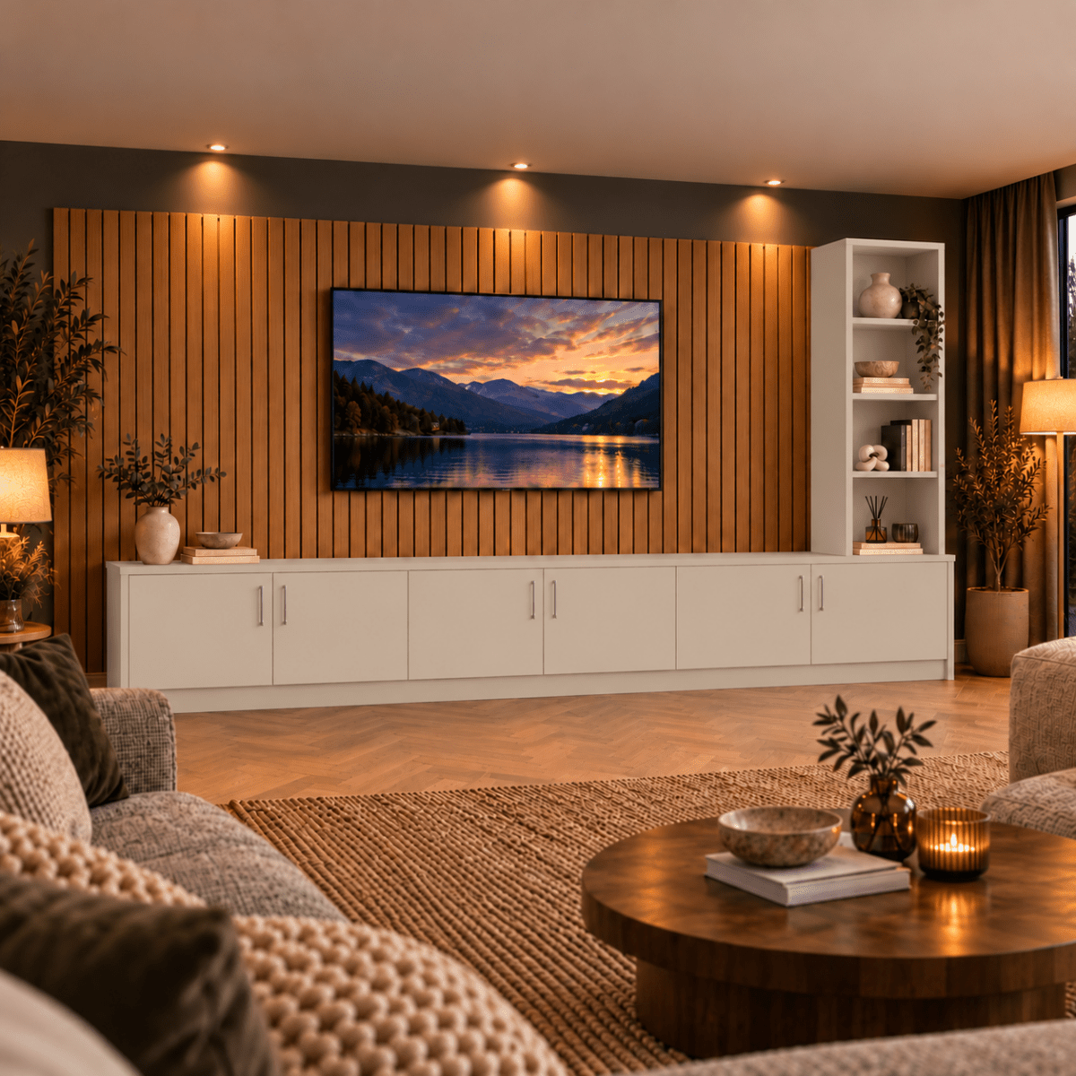 Shire Smooth Media Wall Unit - Right Hand Bookcase 24 - Online Bedrooms