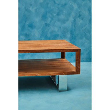 Simla Acacia Wood Coffee Table with Drawer 9 - Online Bedrooms