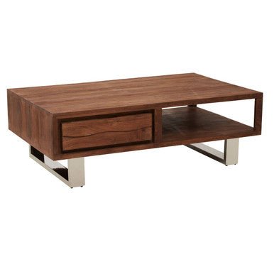 Simla Acacia Wood Coffee Table with Drawer 4 - Online Bedrooms