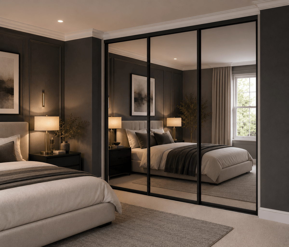 Single Panel Mirrored Sliding Wardrobe Doors - Widths Available 1893mm - 3105mm 1 - Online Bedrooms