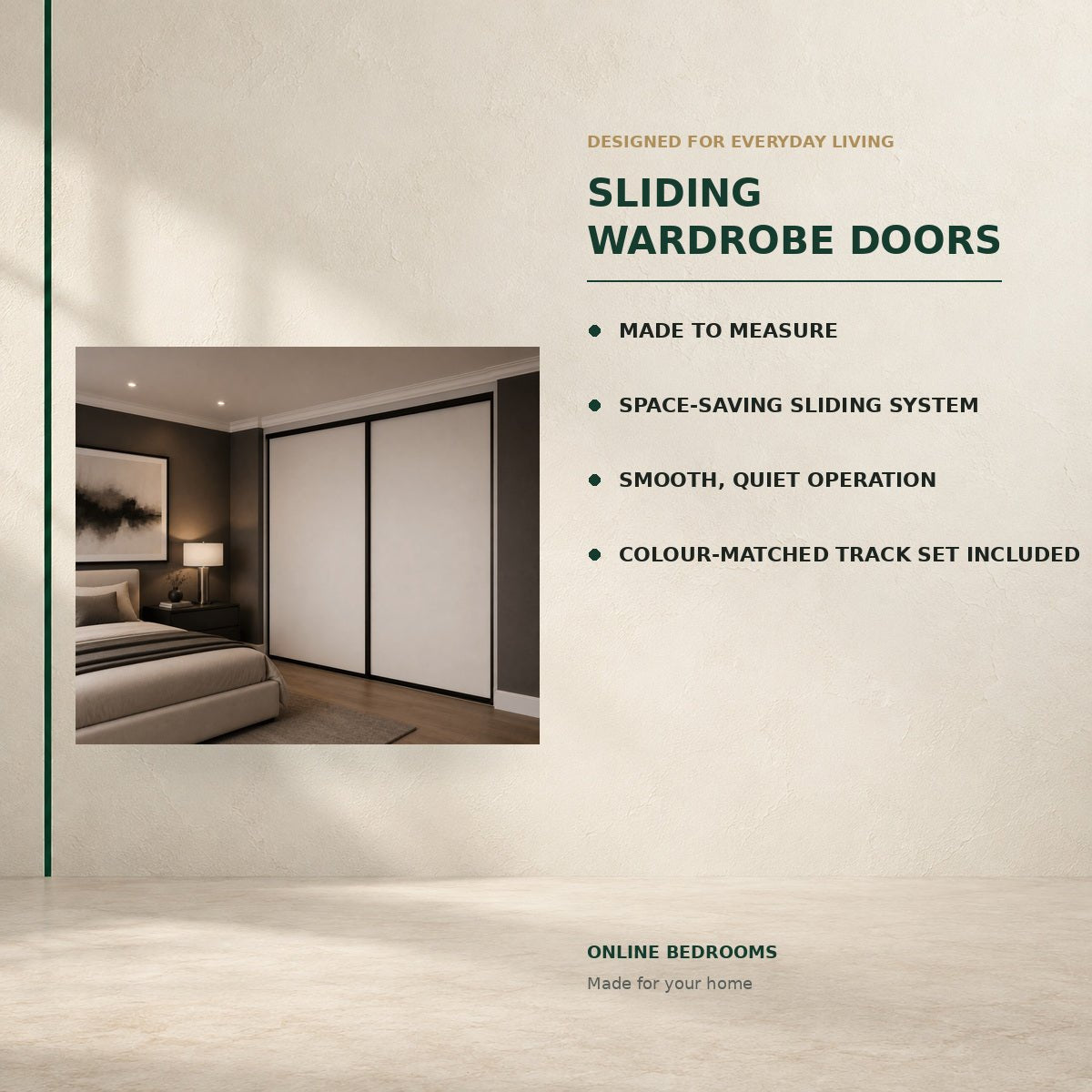 Single Panel Sliding Wardrobe Doors - Widths Available 1893mm - 3105mm 2 - Online Bedrooms