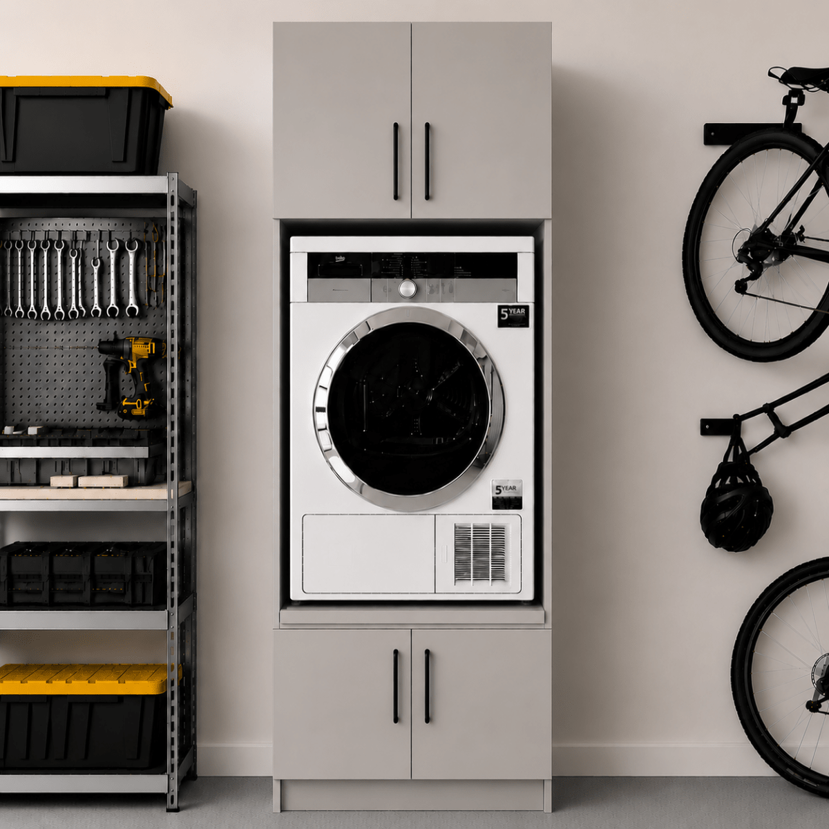 Single Washer & Dryer Appliance Cabinet 5 - Online Bedrooms
