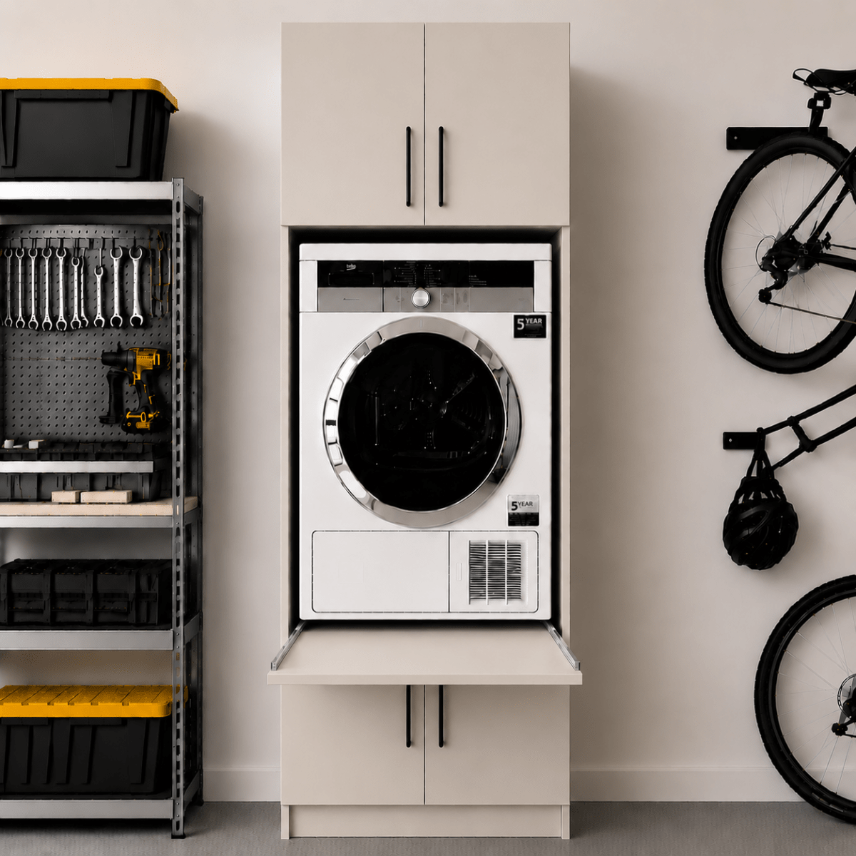 Single Washer & Dryer Appliance Cabinet 10 - Online Bedrooms