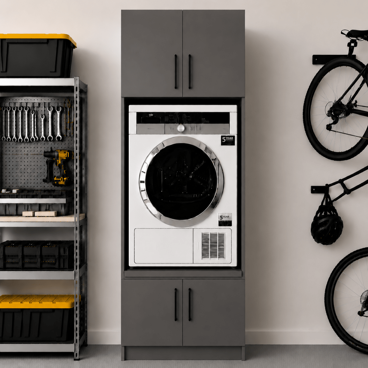Single Washer & Dryer Appliance Cabinet 7 - Online Bedrooms