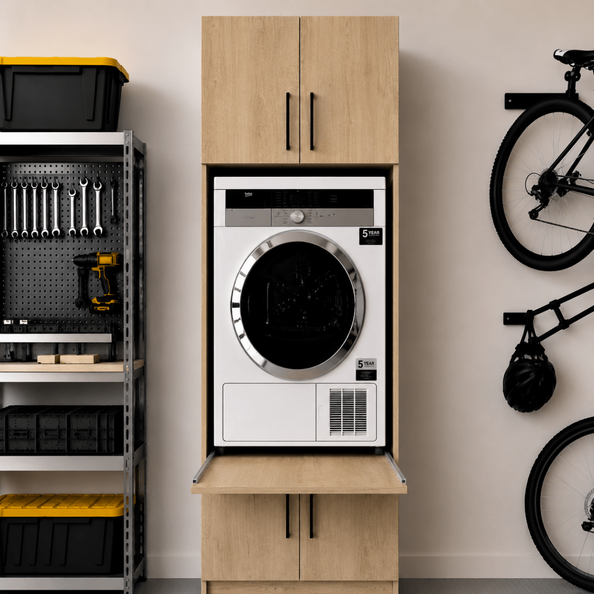 Single Washer & Dryer Appliance Cabinet 14 - Online Bedrooms