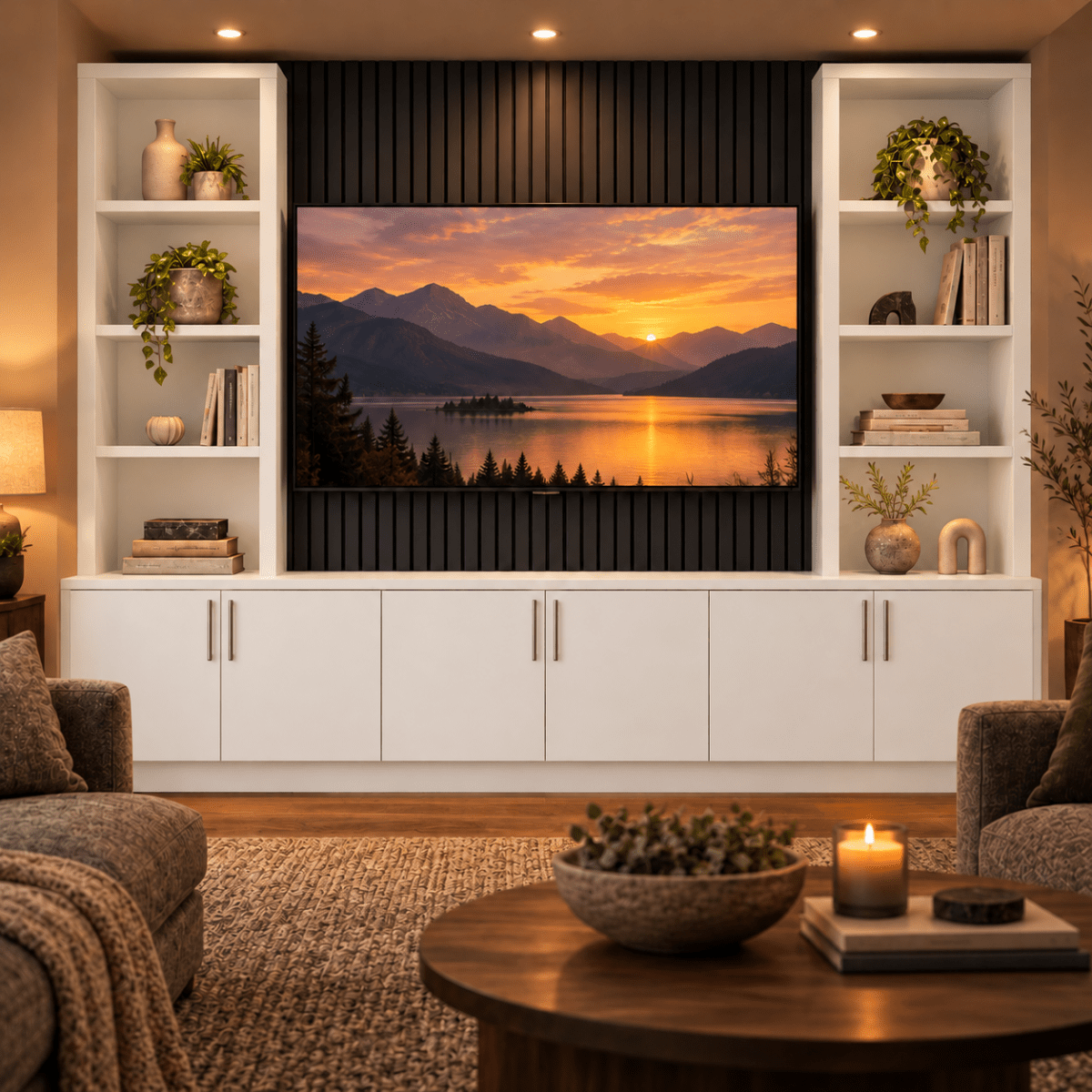 Southwell Smooth Media Wall Double Bookcase Unit 3 - Online Bedrooms