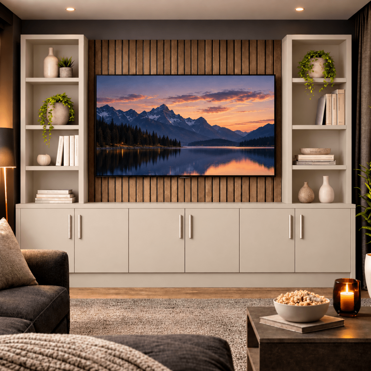 Southwell Tall Smooth Media Wall Double Bookcase Unit 2 - Online Bedrooms