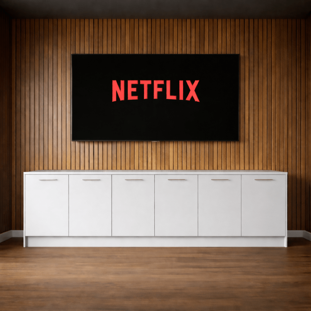 Tall Media Wall Entertainment Smooth Door Base Unit - For Up to 130" TVs 6 - Online Bedrooms