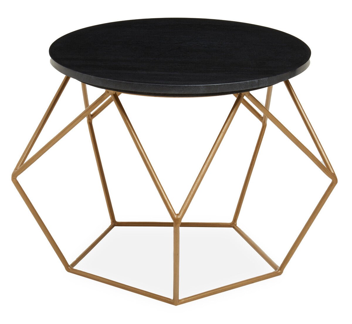 Varana Black Marble Round Coffee Table with Gold Finish Frame 4 - Online Bedrooms
