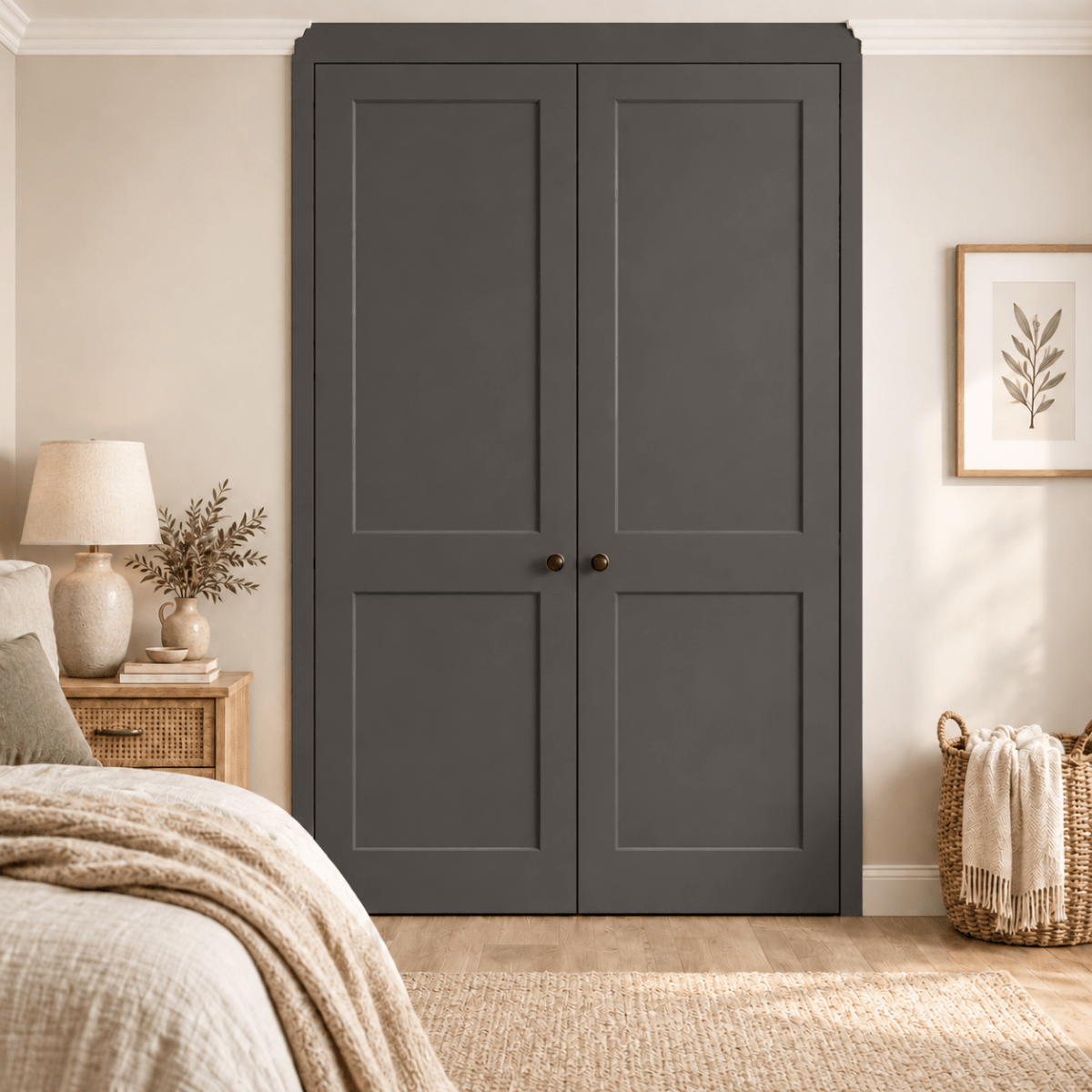 2 Door 2 Panel Shaker Front Frame Fitted Wardrobe - Widths Available 800mm - 1400mm 10 - Online Bedrooms