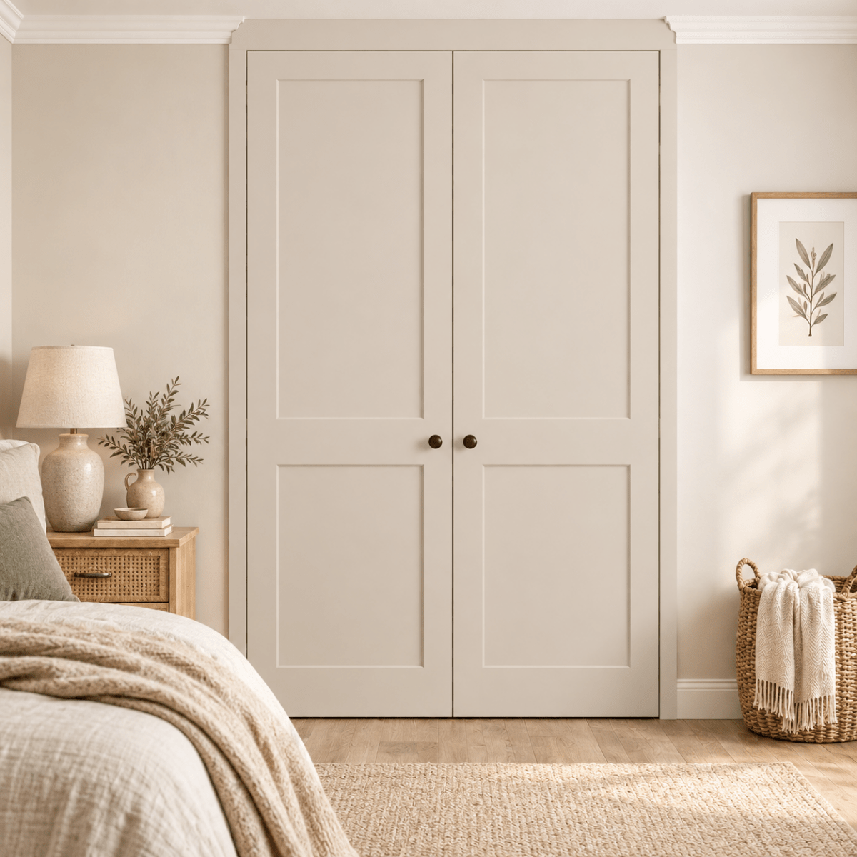 2 Door 2 Panel Shaker Front Frame Fitted Wardrobe - Widths Available 800mm - 1400mm 1 - Online Bedrooms