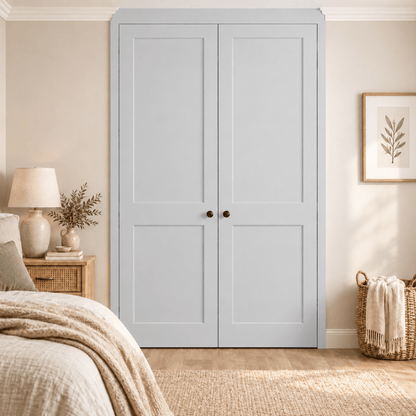 2 Door 2 Panel Shaker Front Frame Fitted Wardrobe - Widths Available 800mm - 1400mm 11 - Online Bedrooms