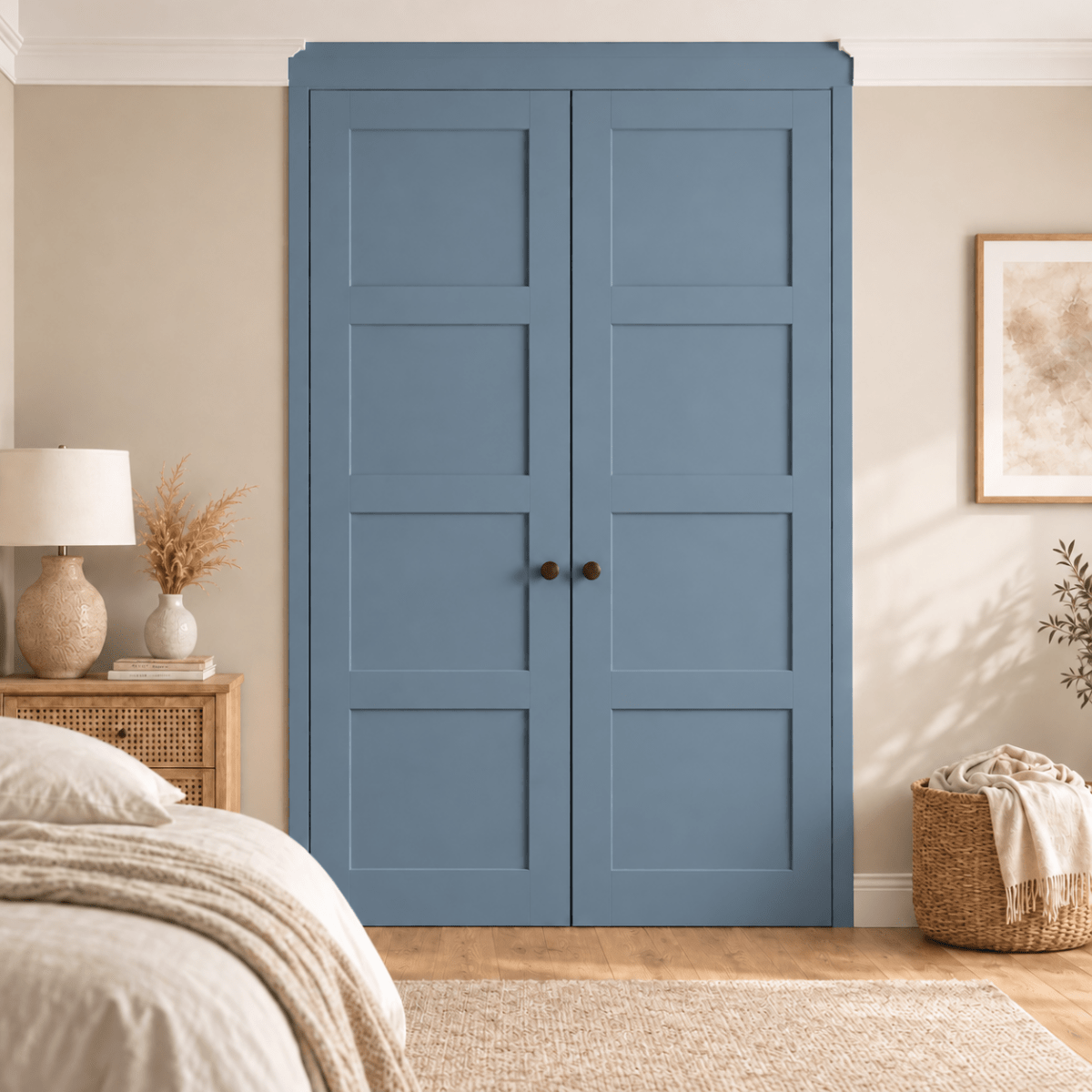 2 Door 4 Panel Shaker Front Frame Fitted Wardrobe - Widths Available 800mm - 1400mm 11 - Online Bedrooms