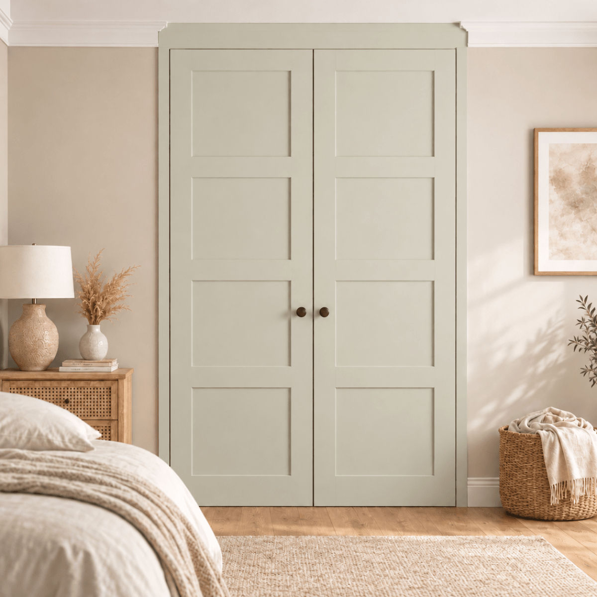 2 Door 4 Panel Shaker Front Frame Fitted Wardrobe - Widths Available 800mm - 1400mm 7 - Online Bedrooms