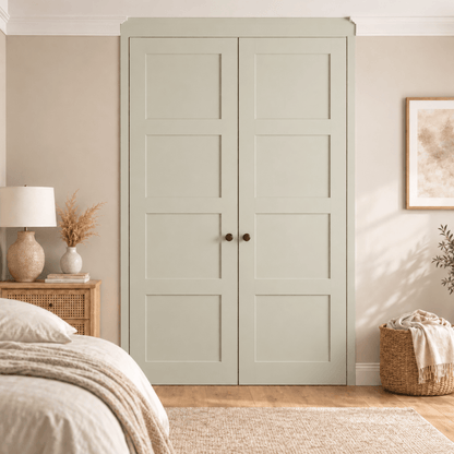 2 Door 4 Panel Shaker Front Frame Fitted Wardrobe - Widths Available 800mm - 1400mm 7 - Online Bedrooms