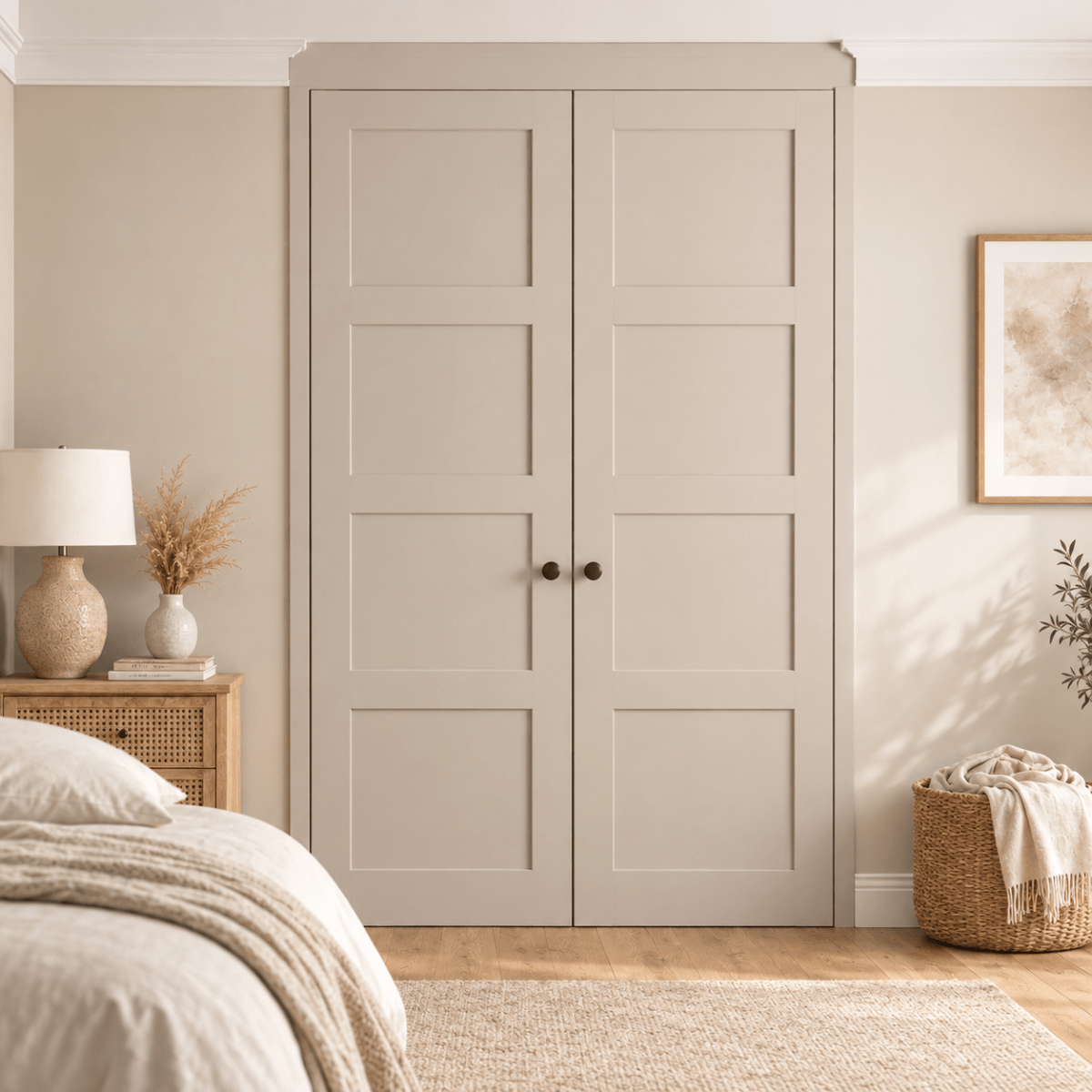 2 Door 4 Panel Shaker Front Frame Fitted Wardrobe - Widths Available 800mm - 1400mm 1 - Online Bedrooms