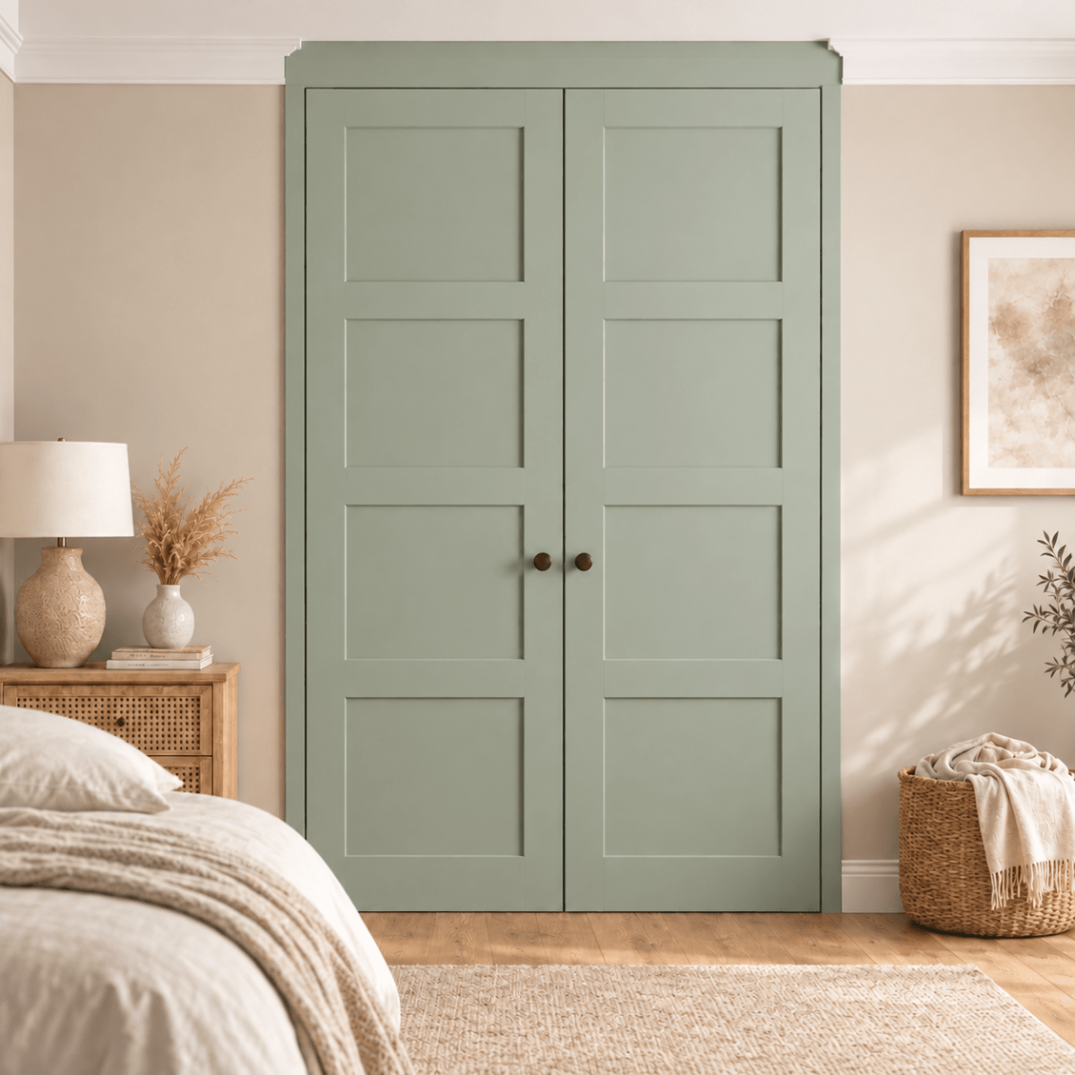 2 Door 4 Panel Shaker Front Frame Fitted Wardrobe - Widths Available 800mm - 1400mm 8 - Online Bedrooms